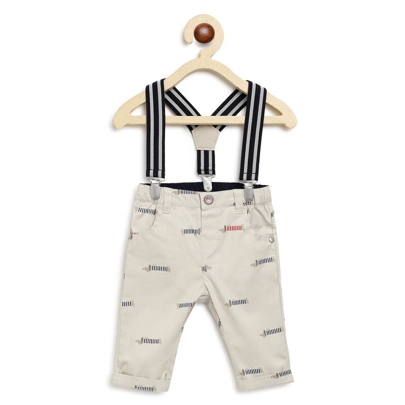 Boys Medium Natural Long Woven Trousers image number 0